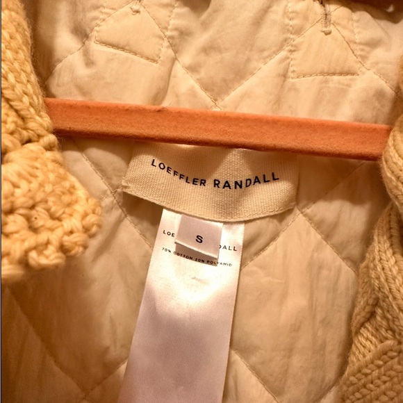 Loeffler Randall Carolina Quilted Jacket Coat Crochet Collar Cream Small - Picture 4 of 5
